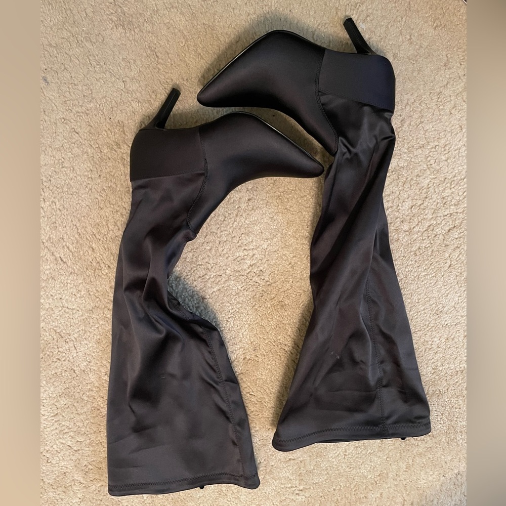 Thigh high wide boots